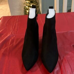 ALLEGRA K WOMENS ZIPPER BLOCK HEEL BOOT